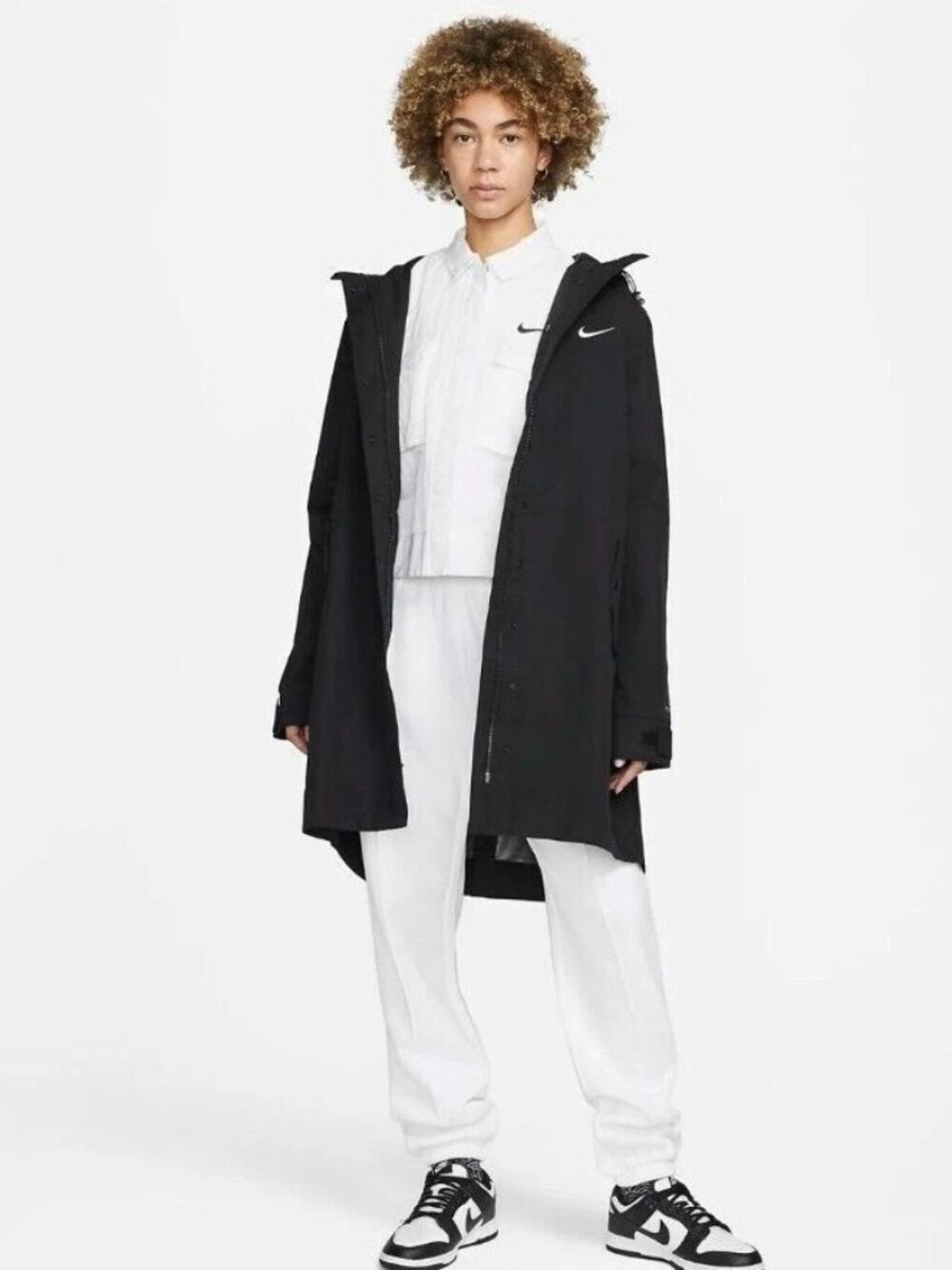 Nike Women's Sportswear Essential Fit Parka Long Oversized Hooded Coat Size XL